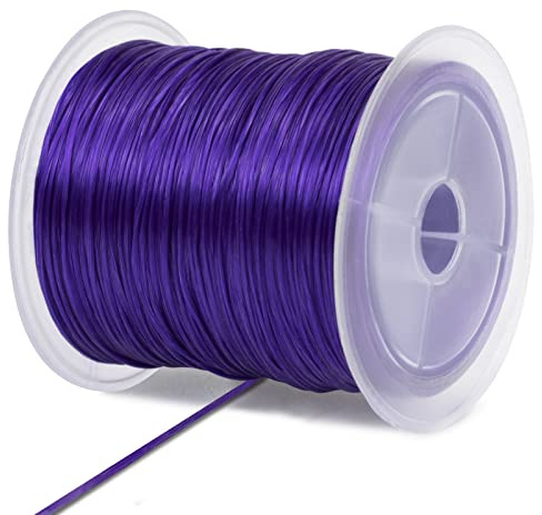 LEREATI Filo Elastico per Braccialetti, Filo Nylon per Braccialetti Fili di Plastica Cordoncino Cordino Elastico per Braccialetti, Perline, Collane, Fai da Te Artigianali (Viola Scuro)