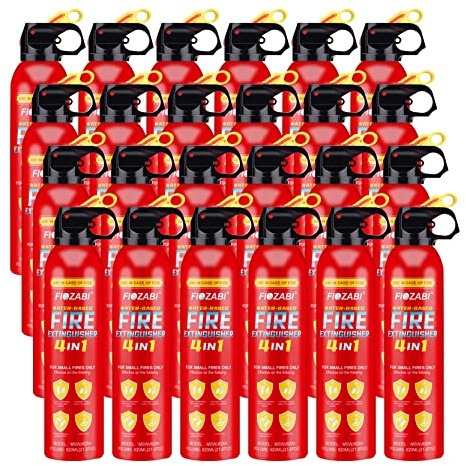 FIOZABI Portable Fire Extinguisher Spray With Bracket Can Prevent Re-Ignition,Best Suitable for The House/Car/Truck/Boat/Kitchen/Home Water-Based Fire Extinguishers Fire Type A/B/C/K 620ml (24 Pack)