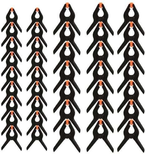 LDHHYH 60PCS Nylon Spring Clamps, 2 inch＆3 inch Plastic Spring Clamps, Heavy Duty Spring Clamp, Small Clips Clamps for Photo Studio, Wood Working Projects, Arts Crafts