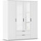 Rauch Möbel Essea, Drehtürenschrank, Kleiderschrank, Garderobe, Schrank, Kleiderschrank weiß, 4-türig, 2 Spiegeltüren, 2 Schubkästen, Spiegel/Glas teilaufgelegt, Farbe Alpinweiß, 168x188x52cm