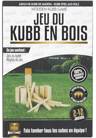 MISTER GADGET, MG3510, Découvrez Le Jeu du Kubb, Un Jeu scandinave en Bois de qualité, Parfait pour des Heures de Divertissement en Plein air Lors de fêtes, Pique-niques ou journées à la Plage.