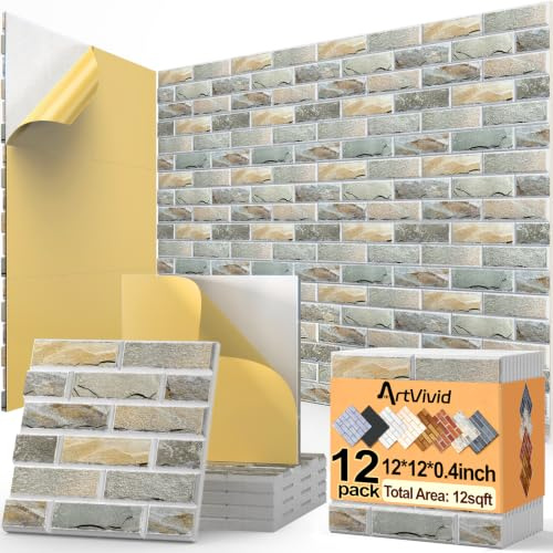 ArtVivid 12Pack Acoustic Panels, Brick Pattern Sound Proof Panels for Walls
