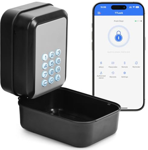 PAIRIER Smart Lock Box Large Key Lockbox TTLock APP Control, Bluetooth and Passcode Unlock Wall Mount Lock Box for Airbnb Home Realtor Office