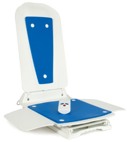 Bath Lift, Bathmaster Deltis, Bath Chair for Easy Bathing, Bathroom and Mobility Aid for Elderly, Blue and White