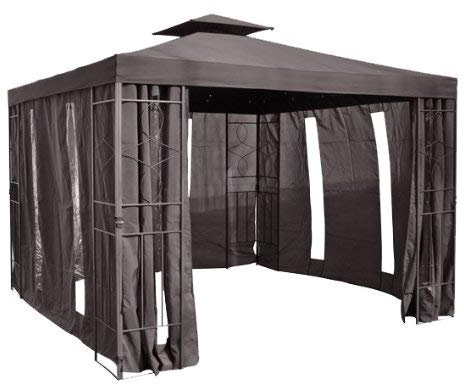 habeig Pavillon Seitenteile mit Fenster & Reißverschluß an jeder Seite 4Stück ohne Pavilliongestell (Anthrazit #38)