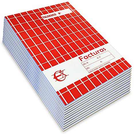 EUROXANTY Facturas | Hojas calcantes | Talonario de facturas | Documentos de venta | Original y copia | 40 hojas por talonario | 20,5 x 14,5 cm | (12)
