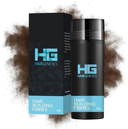 Hair Genetics Hair Fibres Dark Brown 50g for Hair Loss Cover Up Thinning Hair & Bald Spots- Fibres Dark Brown for Thick Hair- Hair Fibers for Men and Women for Hair Loss