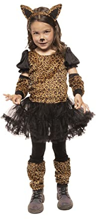 Rubies Déguisement de léopard, tutu pour filles, robe avec tutu et queue, bandeau, mitaines, jambières et collants, original, idéal pour Halloween, Noël, carnaval et anniversaire.
