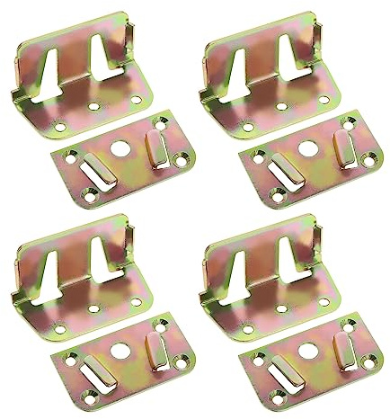 eMagTech 4 conectores de esquina de conexión, resistentes a la corrosión, soportes de riel de cama, accesorios para el hogar para soporte de viga de cama, fijación de marco de cama