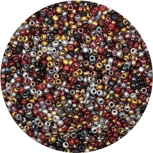 5000 Stück 3mm 8/0 Rocailles Perlen für Freundschaftsarmband Machen,Dunkle Gemischte Farbe Kleine Glasperlen für Armbänder Ohrring Halskette, Handmade Zubehör