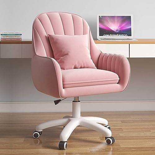 HDHNBA Silla de Oficina Bonita: Silla de Trabajo Ajustable, Moderna y cómoda, giratoria 360°, Respaldo Medio, Adecuada para la Oficina en casa y el salón.