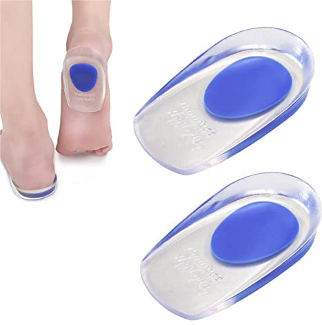 Neoreser 1 Paar Fersensporn Einlagen, Gel Fersenkissen Fersenpolster Silikon Fersenschalen Orthopädische Geleinlagen Einlegesohlen für Lindern Plantarfasziitis, Achillesschmerzen (EU 40-45)