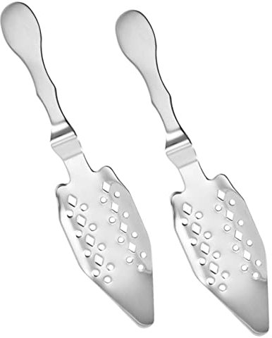 Mikinona 2pezzi Cucchiaio Per Assenzio Acciaio Inossidabile Pz Design Scanalato Per Sciogliere Accessorio Per Fontana e Cocktail Bar