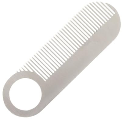 Pettine per barba in acciaio inossidabile - Pettine per baffi in acciaio inossidabile, pettine tascabile | Pettine da viaggio per capelli più fini, pettine per lo styling, pettine per cosmetic
