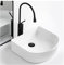 Waschtisch 16x14 Badezimmerwaschbecken, Aufsatzwaschbecken aus Keramik mit Wasserhahn, weißes Waschtischwaschbecken Waschbecken bad(Black faucet set)