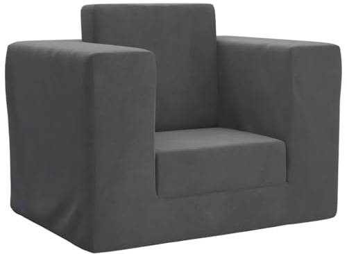 Canapé lit pour enfants Anthracite Peluche douce