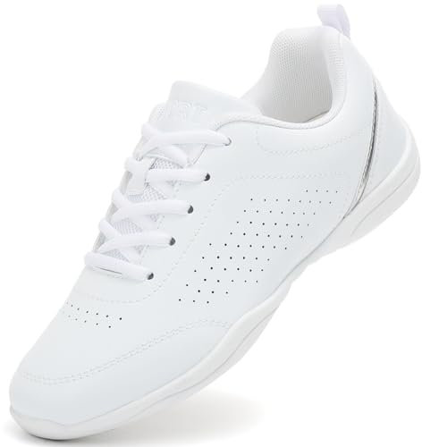 SECHRITE Dam, flickor, Cheerleading skor, vit, skalle, skor, jazz träning, dansskor, sport, aerobics snörskor, Vit, 39 EU