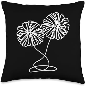 Cheerleading Pom Poms Drawing College Cheerleader Throw Pillow