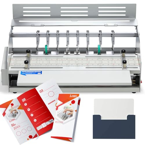 Mxmoonant Electric Creasing Machine Plus with 2X Creasing, 2X Perforating, 2X Cutting Blades, 25r/min Paper Creaser Perforator Cutter Folder for Greeting Cards Invitations Tickets 470mm 110V