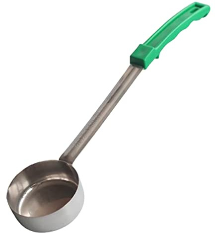 UKCOCO Cuchara Salsa Plana Verde Con Mango Ergonómico Para Cocina Cucharón Práctico Para Sopa y Salsa Utensilio Multifuncional Para Servir y Medir Ingredientes