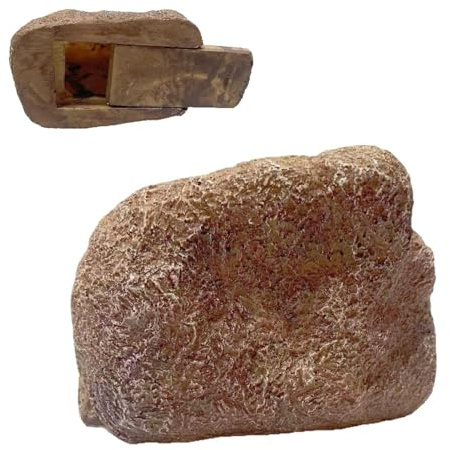 Bkljkf Piedra de imitación para llaves | Escondite secreto impermeable de imitación de piedra de almacenamiento con cerradura, de resina para casa, jardín, terraza, patio, cobertizo, caminos