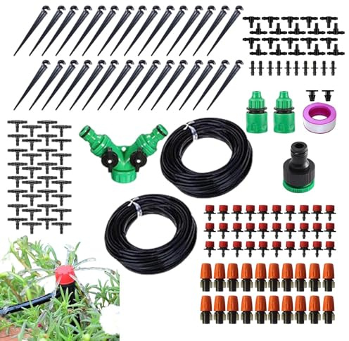 Acunny Kit de riego por goteo | de riego por manguera | 30 metros Rotación 360° Accesorio jardín para balcón exterior árbol vegetal Hidratación Invernadero