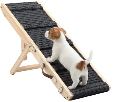 VINGLI Dog Ramp for Bed, 39 Foldable Dog Steps for Couch Height Adjustable, Portable Pet Ramp for Car with Non-Slip Mat (39 inch)