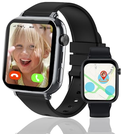 Ruopoem 4G Smartwatch Bambini, Orologio GPS Bambino con Videochiamate SIM Chat Vocale SOS Sveglia Giochi Modalità Scuola IP68 Impermeabile, Smartwatch per Bambini Regalo per Ragazzo Ragazza Studenti