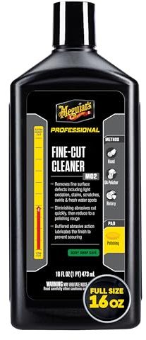 Meguiar’s Mirror Glaze Fine-Cut Cleaner, Polishing Compound, Swirl-Free Scratch Remover for Polishing Car Paint; Use On Glossy Exterior Paint and Clear Coat Finishes - 16 Oz Bottle