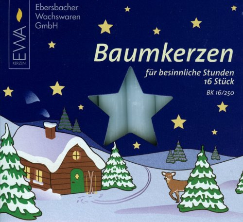 Sigro 16 Stücke Baum Kerzen, 14 x 115 mm, Wachs, weiß, 1,4 x 1,4 x 11,5 cm