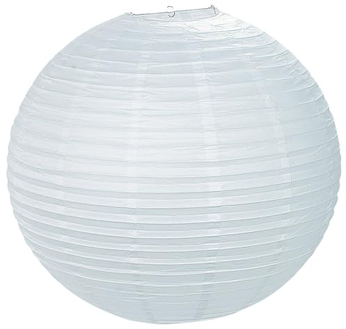 Fun Express Jumbo White Paper Lanterns 30 Inch Large Hanging Lantern for Bridal Shower Decorations Wedding Decorations for Reception Ceiling Decor - Chinese Paper Lantern for Garden Party Decorations