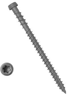 Coated Composite Deck Screws #10 x 2-3/4, Self Tapping Wood Screws and Deck Screws with Torx T20 Star Drive, Type 17 Point, Flat Head, 1 Free Bit Included (Dark Gray, 75), by YYL FASTENER