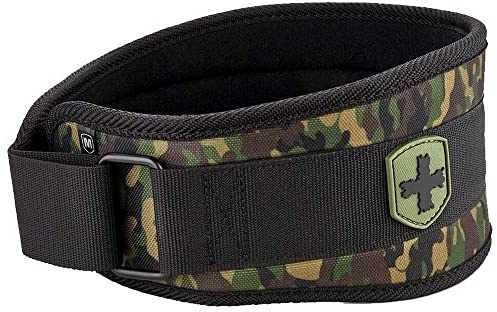Harbinger 4.5 Foam Core Cintura da sollevamento pesi- Supporta la parte bassa della schiena durante il sollevamento. Il nucleo in schiuma consente movimenti ampi, per uomini e donne.L,CamoBosco
