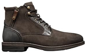 IVACHY Mens Suede Ankle Boots Combat Style Lace up Zip Closure fashion work Shoes Gents Size UK 7 to 12