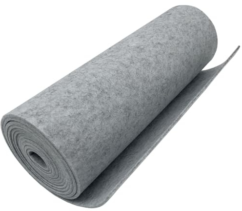 EDGEAM Filtrulle 30 cm x 250 cm – hantverksfilt polyester filt 3 mm tjock för filtunderlag, dekoration, gör-det-själv, förvaringsväska, lapptäcke, sömnad, hantverk (ljusgrå, 30 cm x 250 cm)