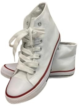 Divadames Womens High Top Lace Up Flat Canvas Pumps Ladies Casual Plain Shoes Size (Cream, UK Footwear Size System, Adult, Women, Numeric, Medium, 4)