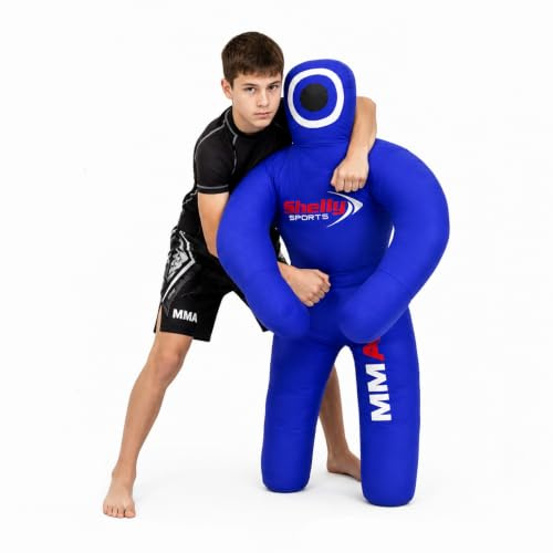 Shelly MMA Grappling Wrestling Dummy for Kids BJJ Punching Bag Wrestling Buddies Brazilian JIU Jitsu Standing Position Dummy Martial Arts Boxing Karate Training Dummies (47 / 4 Feet) UNFILLED