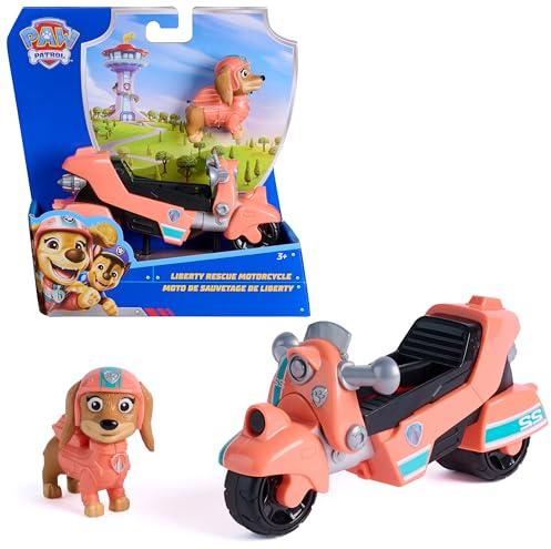 Paw Patrol, Liberty Rescue Motorcycle, Toy Bike with Collectible Action Figure, Sustainably Minded Kids Toys for Boys and Girls Ages 3 and Up