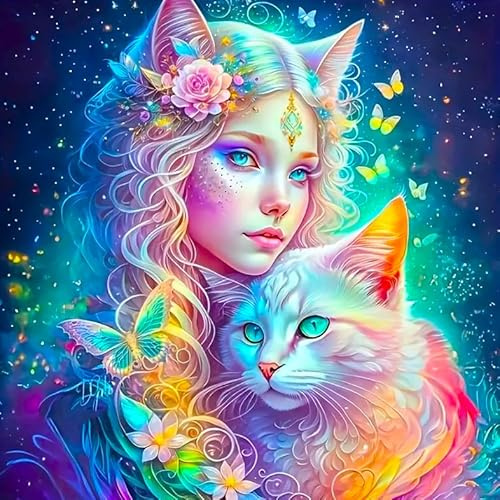 Picmondoo Diamond Painting - 80x80cm - Katzenelfe