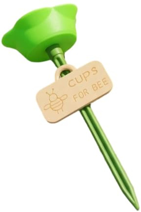 Tazas de riego para Abejas, con estaca en el Suelo, decoración para exterio | Estación de bebida de abejas, alimentador de agua para pájaros, para colibrí, , césped, Patio, porche, paisaje, cama
