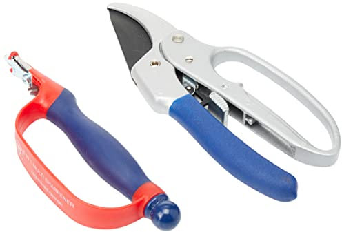 Spear & Jackson CUTTINGSET1 Juego de podadoras de trinquete de yunque y afilador de hojas