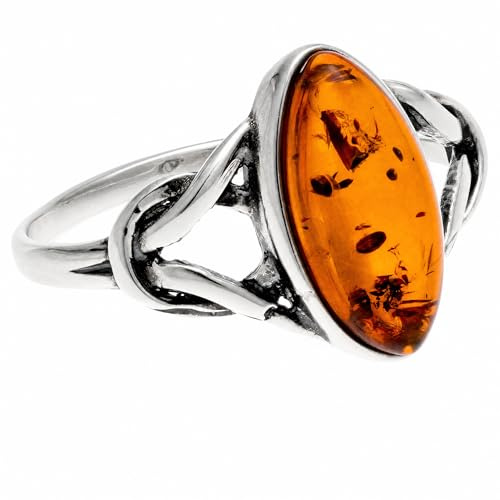 SilverAmber - 7503R - Bague Femme - Ambre - Argent 925/1000