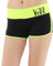 Love Pink Air Yoga Dance Tanz Short Hot Pants Kurze Hosen Damen versch. Farben (XS, Black Neon Yellow)