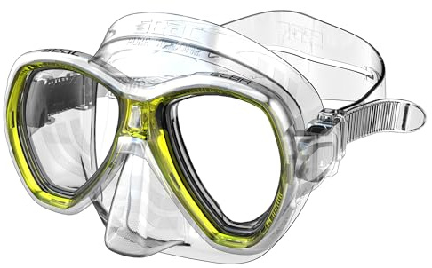 SEAC Máscara de silicona Elba de Seac diseñada para la práctica de la natación y el esnórquel, que viene en 5 colores, doble lente y se ofrece en una talla unisex para adultos