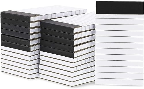Paper Junkie Mini Paper Pad - 6.1 x 5.9 In, 24-Pack, Grey Board Backing - Lined Paper Pocket Notepad for Shopping Lists & To-Do Tasks