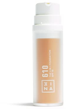 3INA MAKEUP - La Fondation 3 en 1 610 - Jaune clair - Fondation à couverture moyenne à haute - Apprêt et correcteur - Longue tenue 12 heures - SPF 15 - Finition naturelle mate - Vegan - Cruelty Free