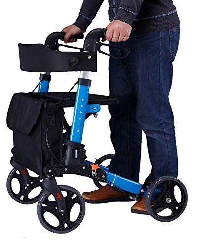HWSY Rollator Walker Älteres Aluminium-Reiserad mit Sitz Walker Allrad-Mehrzweck-Einkaufswagen Interesting