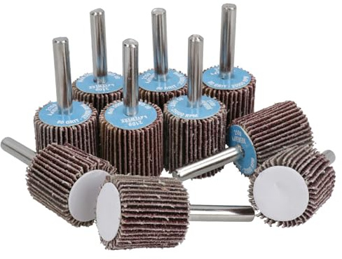 80 Grit 25mm Flap Wheel Disc Abrasive Sanding Pads for Drills 6mm Shank 10pc