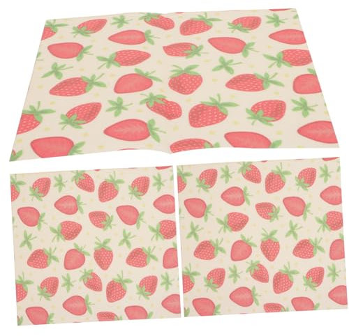 Cabilock 3pcs Beeswax Food Wraps Reusable Beeswax Paper for Baking Sandwiches and Snacks Strawberries