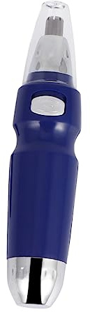 WRITWAA Elektrischer Nasenhaartrimmer Ohrhaartrimmer Blau Rotierender Haarschneider mit Sicherheitskegel Kopf Schmerzfreie Gesichtspflege ohne Batterie Herren Nasenhaarschneider für Nase